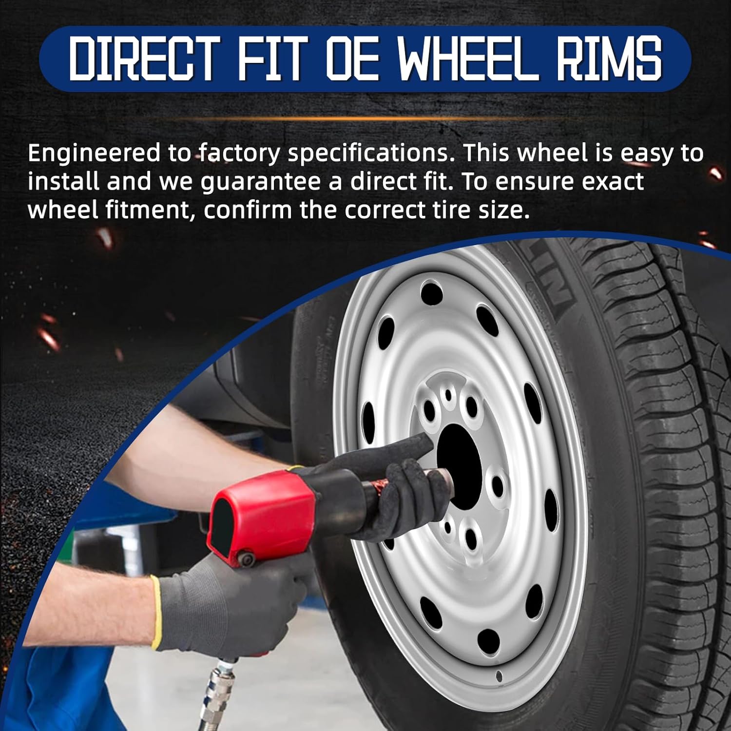 New Replacement Rim 16x6 inch 16"x6" Wheel Rims Fit for 2014 2015 2016 2017 2018 2019 2020 2021 2022 2023 2024 2025 Dodge Promaster 1500, Painted Silver Rim OE Direct Replacement Rims