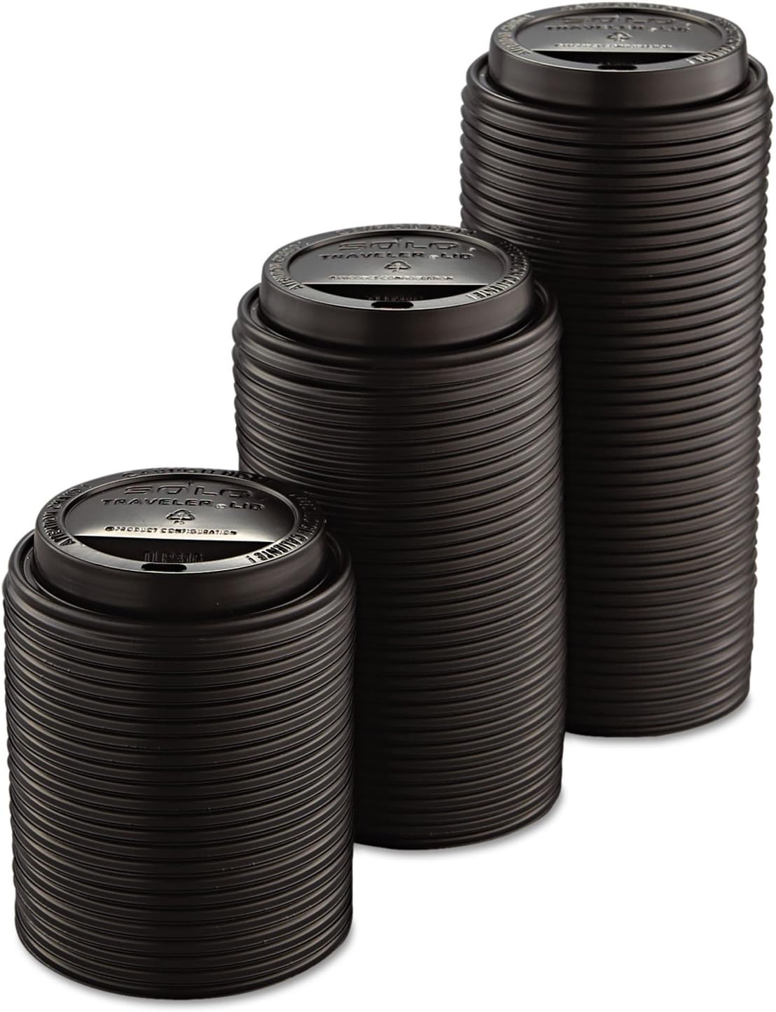 Solo TLB316-0004 Black Traveler Plastic Lid - For Solo Paper Hot Cups (Case of 1000) - Image 2