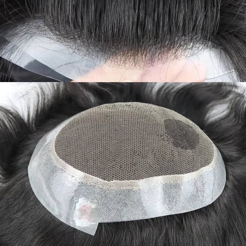 Gramercy Hair French Lace Mens Hair System Toupee for Men Human Hair Wig with Pu Around Hair Replacement Indian Hair Patch for Men Male Toupee : ...