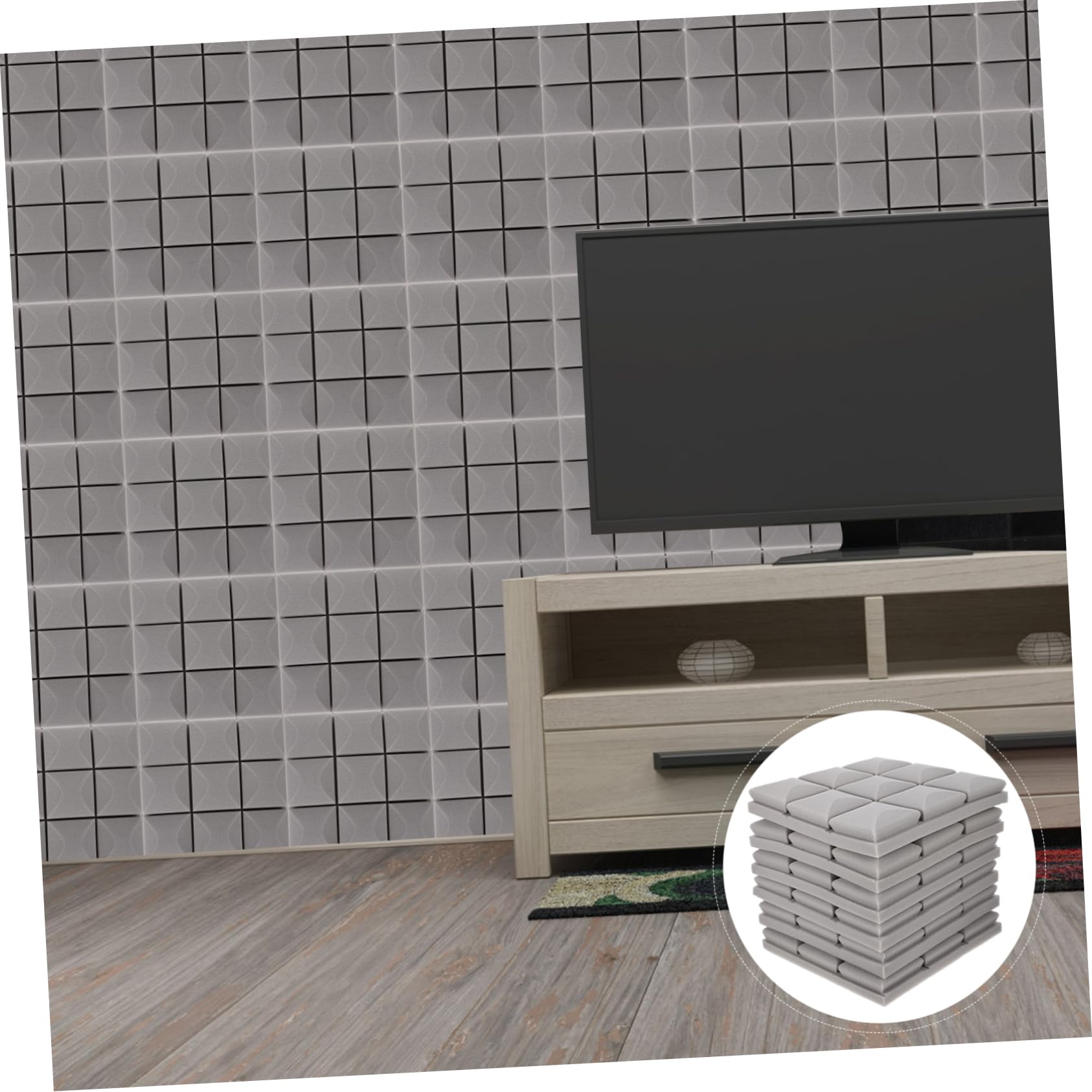 ERINGOGO 6 Pannelli Fonoassorbenti Adesivi 30x30x5 Cm Grigio per Isolamento Acustico Sala Registrazione Home Theater Podcasting Studio