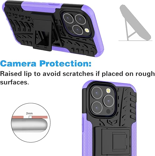 Miniatura 6 de Asuwish Funda de teléfono para iPhone 13 Pro de 6.1 pulgadas con protector de pantalla de vidrio templado y soporte delgado, funda protectora