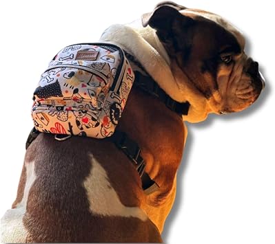 Köpek Sırt Çantası – 2’si 1 Arada Göğüs Tasması Fonksiyonlu, Geri Dönüştürülmüş, Su Geçirmez, Ayarlanabilir, Küçük & Büyük Irklar için, Çantalı Göğüs Tasması,Small,Whitebone