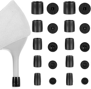 20 Pairs Stiletto Heel Caps,Black Heel Caps,5 Size Heels Cap for High Heels,Heeles Protector Tip Covers for Outdoor Weddings Events (Black)