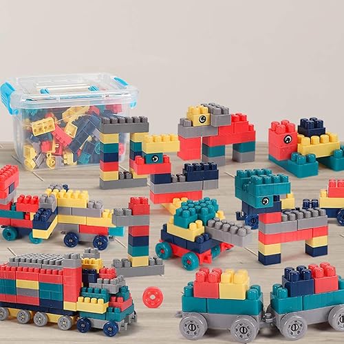 Miniatura 4 de Bloques de construcción para niños pequeños de 2 a 5 años, incluye una placa base, 150 bloques de construcción grandes para niños, juego de bloques