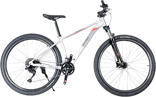 FitTrip Niner 29T Mountain Bicycle with Shimano CUES 2x9 Speed Drivetrain, Shimano MT201 Hydraulic Disc Brakes, SR Suntour...