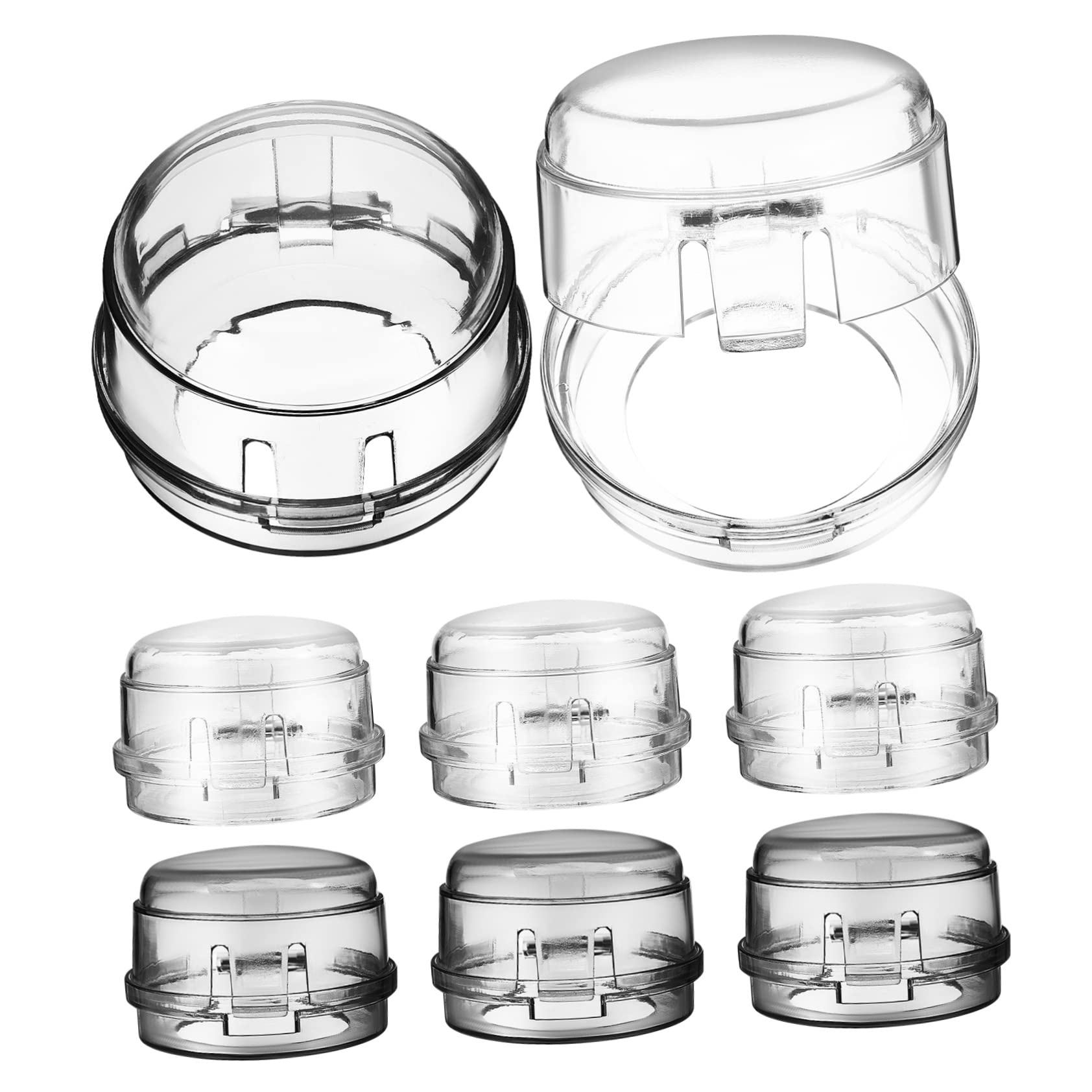 IWOWHERO 8Pcs Gas Stove Knob Safety Covers Transparent Proofing Oven Knob Protectors for Safety Compatible with All Kitchen Stoves Design for Homes Pets