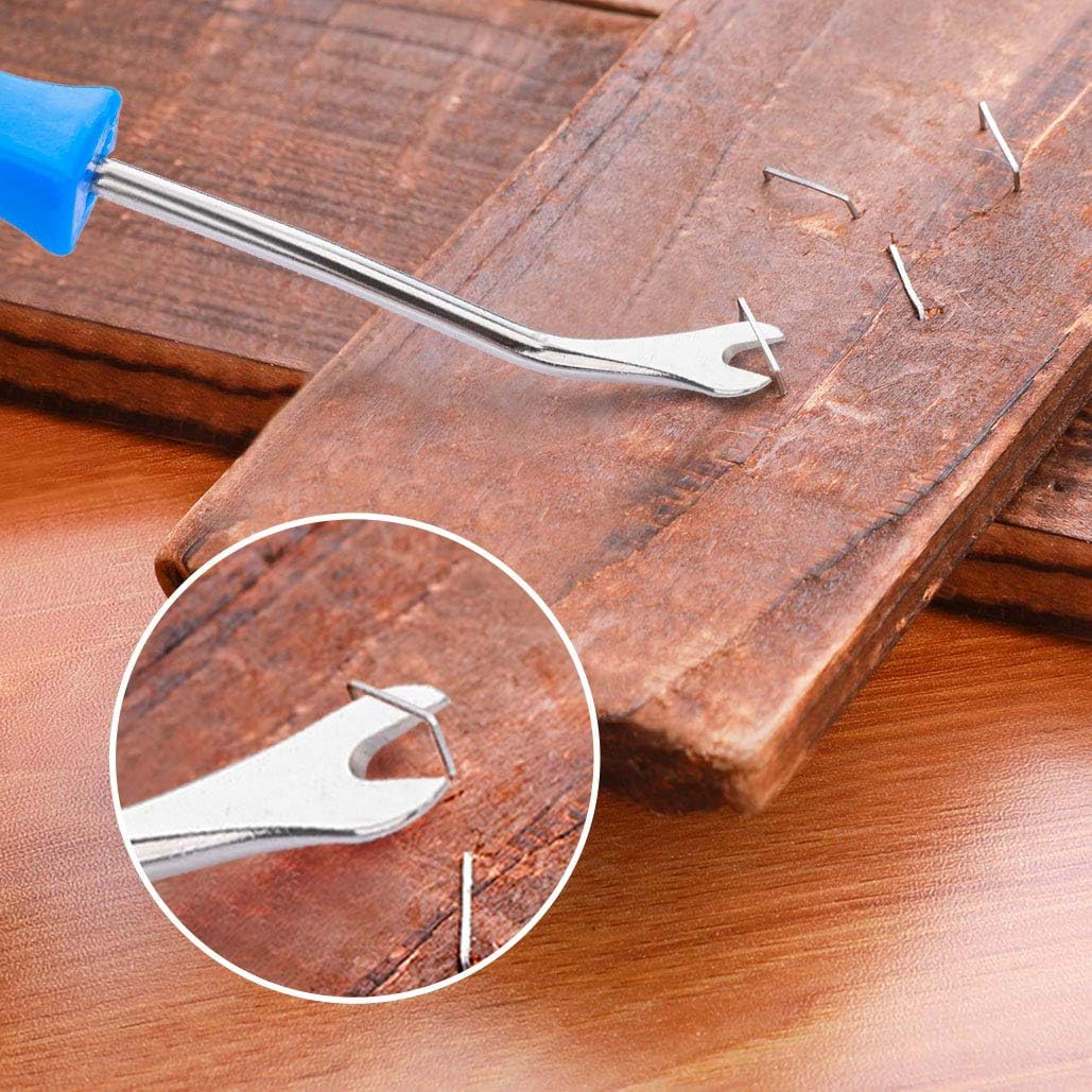 QXUJI 2PCS Upholstery and Construction Staple Remover with Tack Puller Tool, Nail Puller, Carpet Remover, for Removing All Kinds of Staples for Furniture, Floor, Wooden Case, Carton, Photo Frame