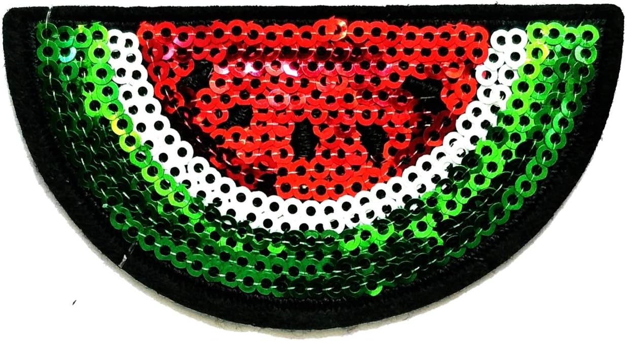 Nipitshop Patches Red Watermelon Sliced Triangular Piece Cartoon Embroidered Patches Embroidery Patches Iron On Patches Sew On Applique Patch Cool Patches for Men Women Boys Girls Kids