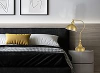 Vista 4 de Cal Lighting BO-3025DK-BS- Lámpara de escritorio de metal ajustable industrial con pantalla de metal de media cúpula