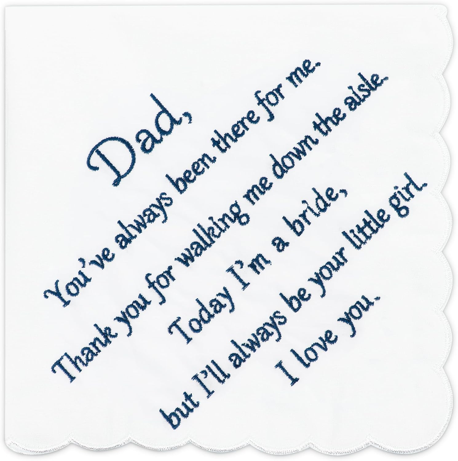 Lamyba Something Blue for Bride and Groom Wedding Handkerchief,Mom and Dad Gifts
