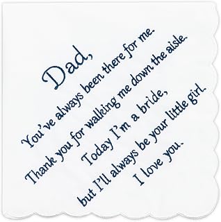 Lamyba Father of the Bride Gifts Wedding Handkerchief for Dad Father in law