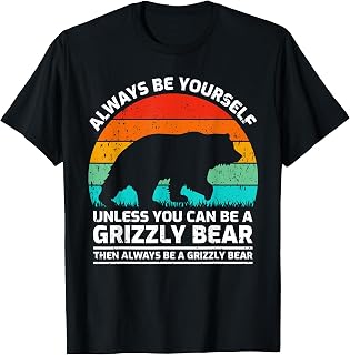 Vintage Grizzly Bear Animal Lover Retro Cute Grizzly Bear T-Shirt