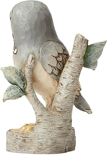 Vista 2 de Enesco 4056970 Jim Shore Heartwood Creek - Figura de resina de piedra de búho del bosque blanco en rama, 4.49 pulgadas, gris