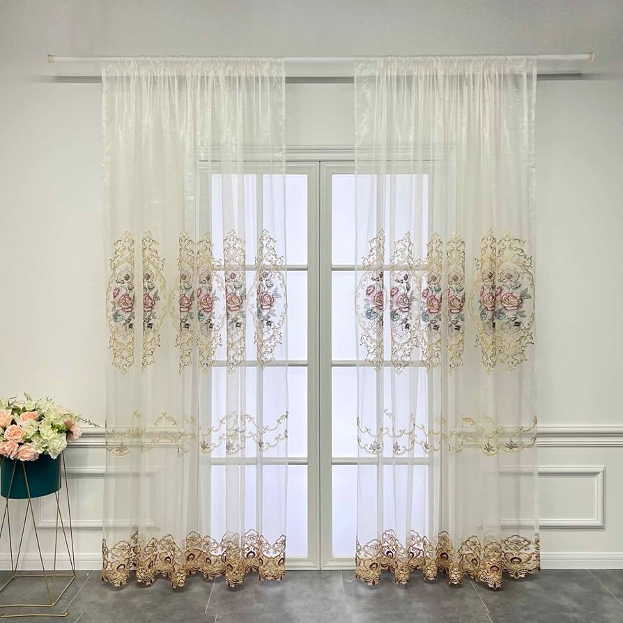 ★rolarola★ PINTUCK SHEER LAYERED ONEPIECE IVORY Amazon.com: WPKIRA Elegant Sheer Window Curtain Rod Pocket