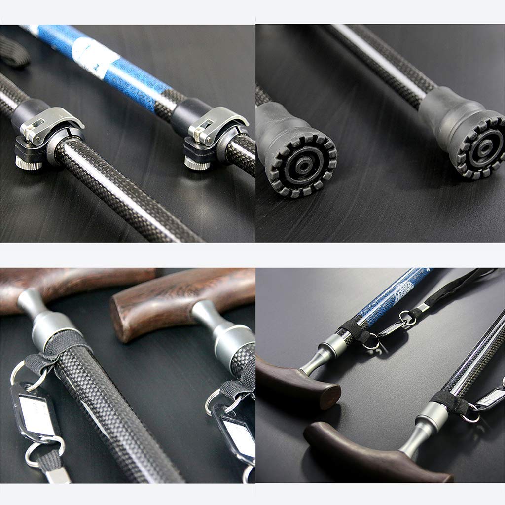 Fibra di carbonio - Bastone da passeggio ultraleggero per uomo, regalo per donna - Impugnatura ergonomica regolabile - Punte in gomma antiscivolo - Ausilio di viaggio per la mobilità, stampelle Times