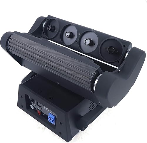 Miniatura 5 de TFCFL Luz de escenario de haz de cabeza móvil de 8 ojos, luces de fiesta de DJ RGB de 150 W, lámpara de escenario de efecto por control remoto y