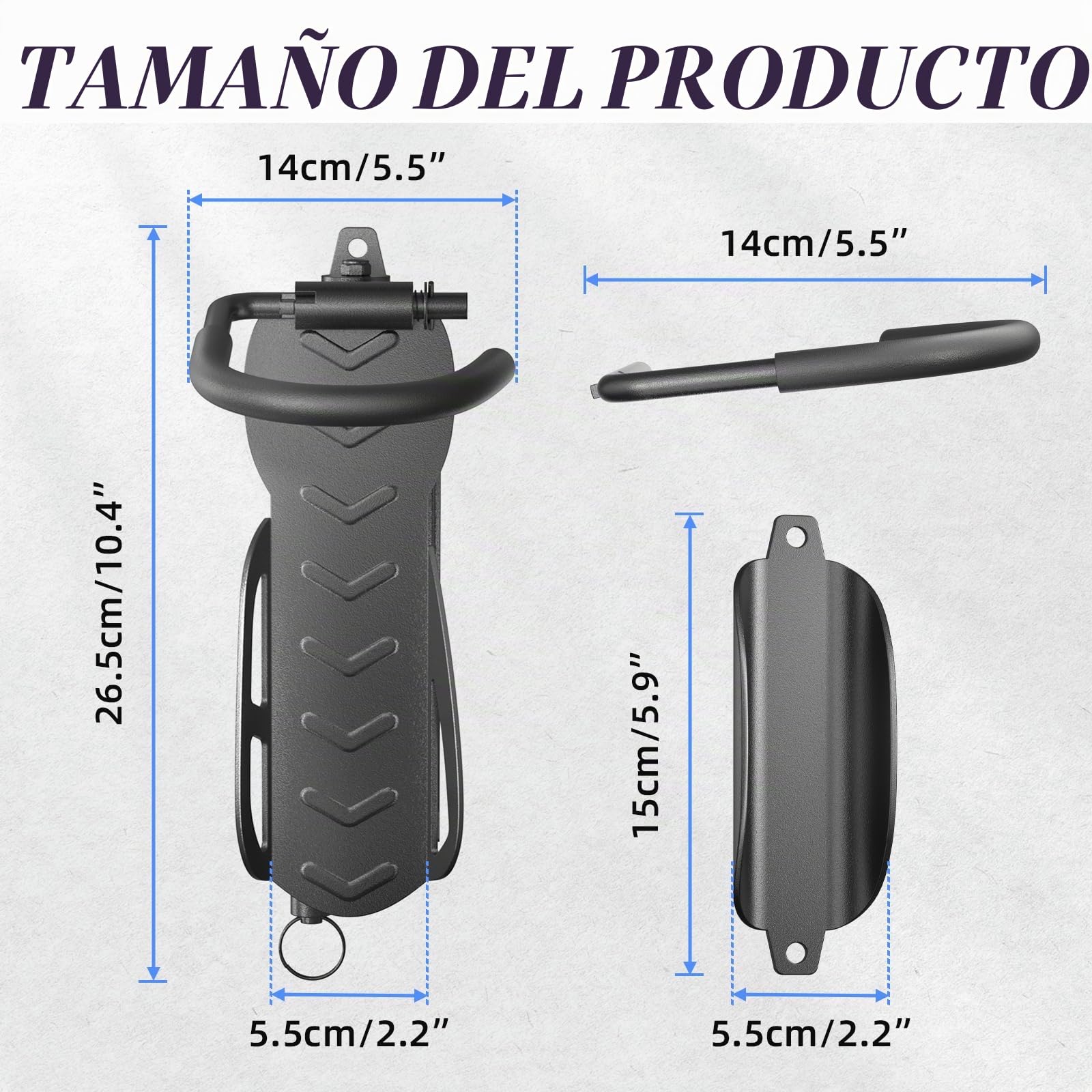 WELDUN Juego de 2 soportes de pared para bicicleta, soporte giratorio para bicicleta, soporte vertical para almacenamiento de bicicletas para garaje e interior, capacidad de carga de 30 kg