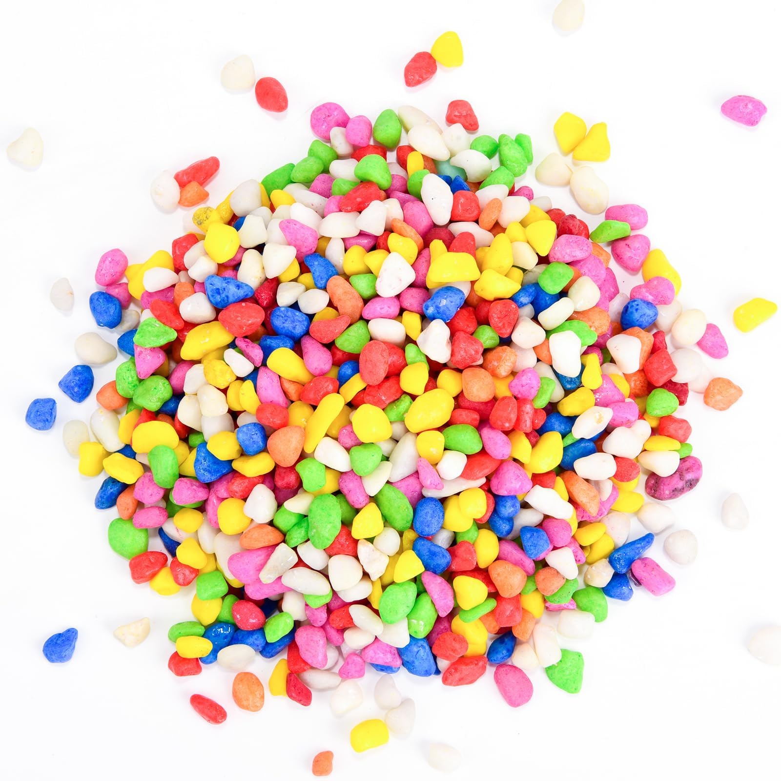 2LB Succulent and Cactus Gravel Pebbles, 1/4 Inch - 1/3 Inch Natural Decorative Polished Stones, River Rocks for Plants, Aquariums, Vases, Terrarium and Outdoor Gardening, 7 Mixed Colors