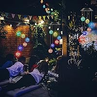 Vista 3 de Campanillas de viento solares para exteriores, luces solares de HeiPen para exteriores, impermeables, decoración para jardín, árboles, patio