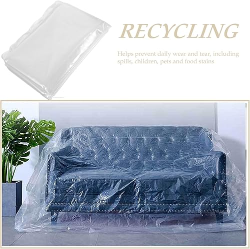 Miniatura 3 de BESPORTBLE Thickened Transparent Sofa Protective Cover PE Material Reusable Couch Slipcover for Dining Restaurant Home Furniture