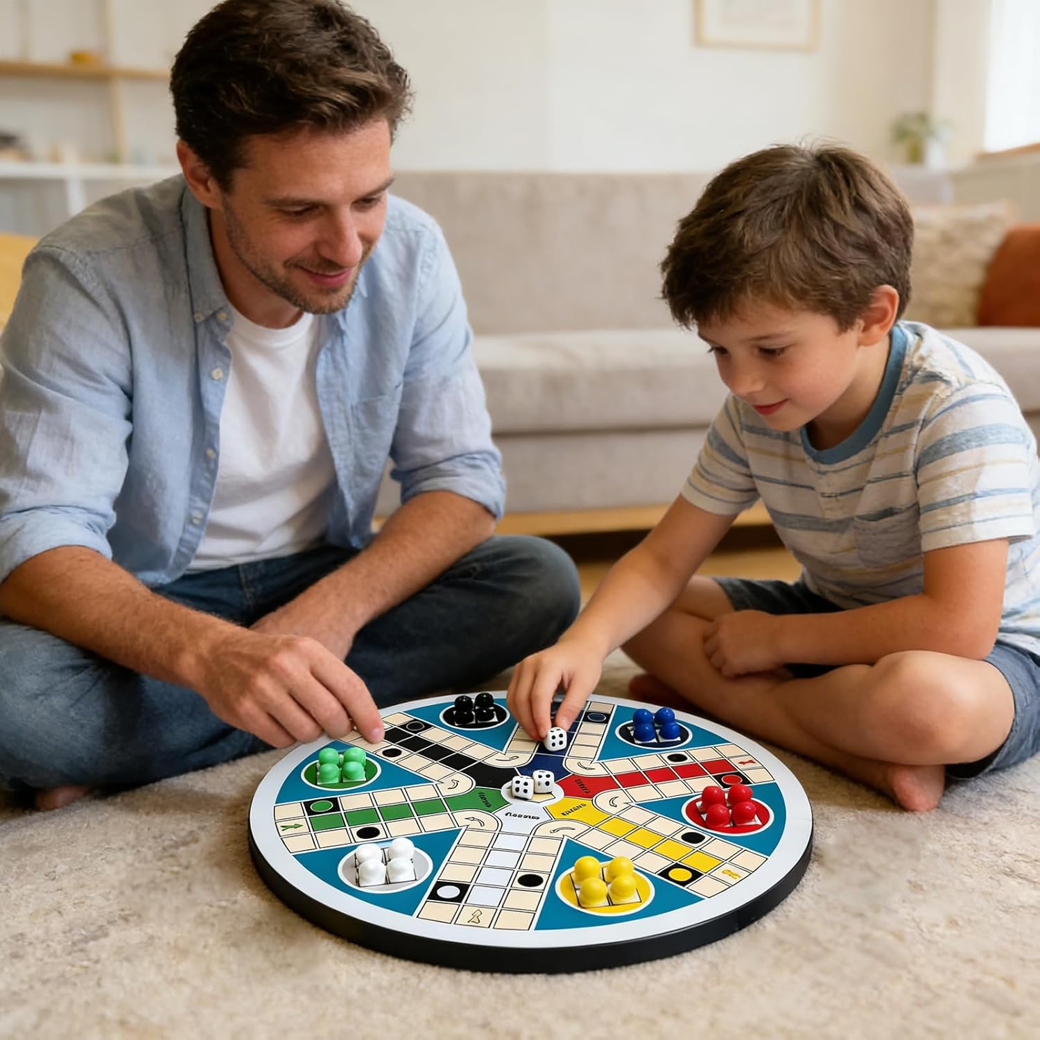 Strategy Chess Board - Round Foldable, Classic Game with Portable Case, Interactive Play Set with Durable Pieces, Kids Party Accessory Versatile, Boys Girls Teens Home School Travel Camping Picnic