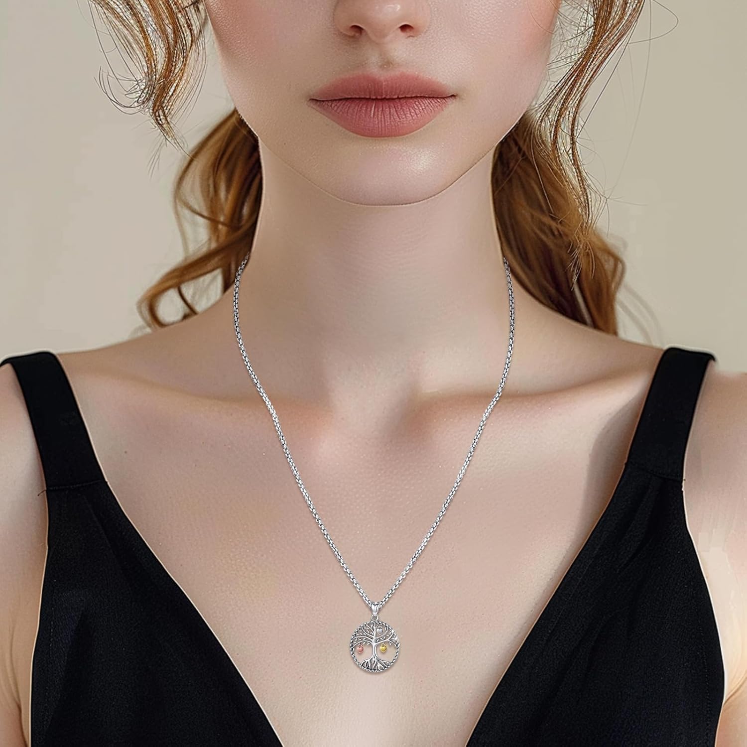 Tree of Life Necklace 925 Sterling Silver Pendant Urn Necklaces for Ashes Picture Locket Necklace Mom Necklace Viking Necklace Crystals Celtic Knot Obsidian Abalone Shell Turquoise Jewelry Women Men