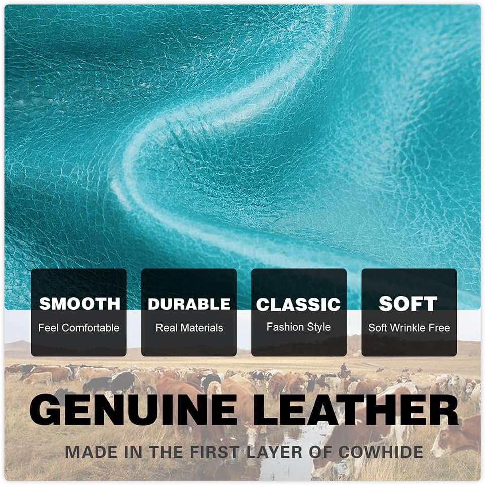 CONTACTS Full Grain Leather Kiss Lock Wallet for Women Kiss Clasp Coin Purse Vintage Small RFID Bifold Wallet (Blue) - Image 7