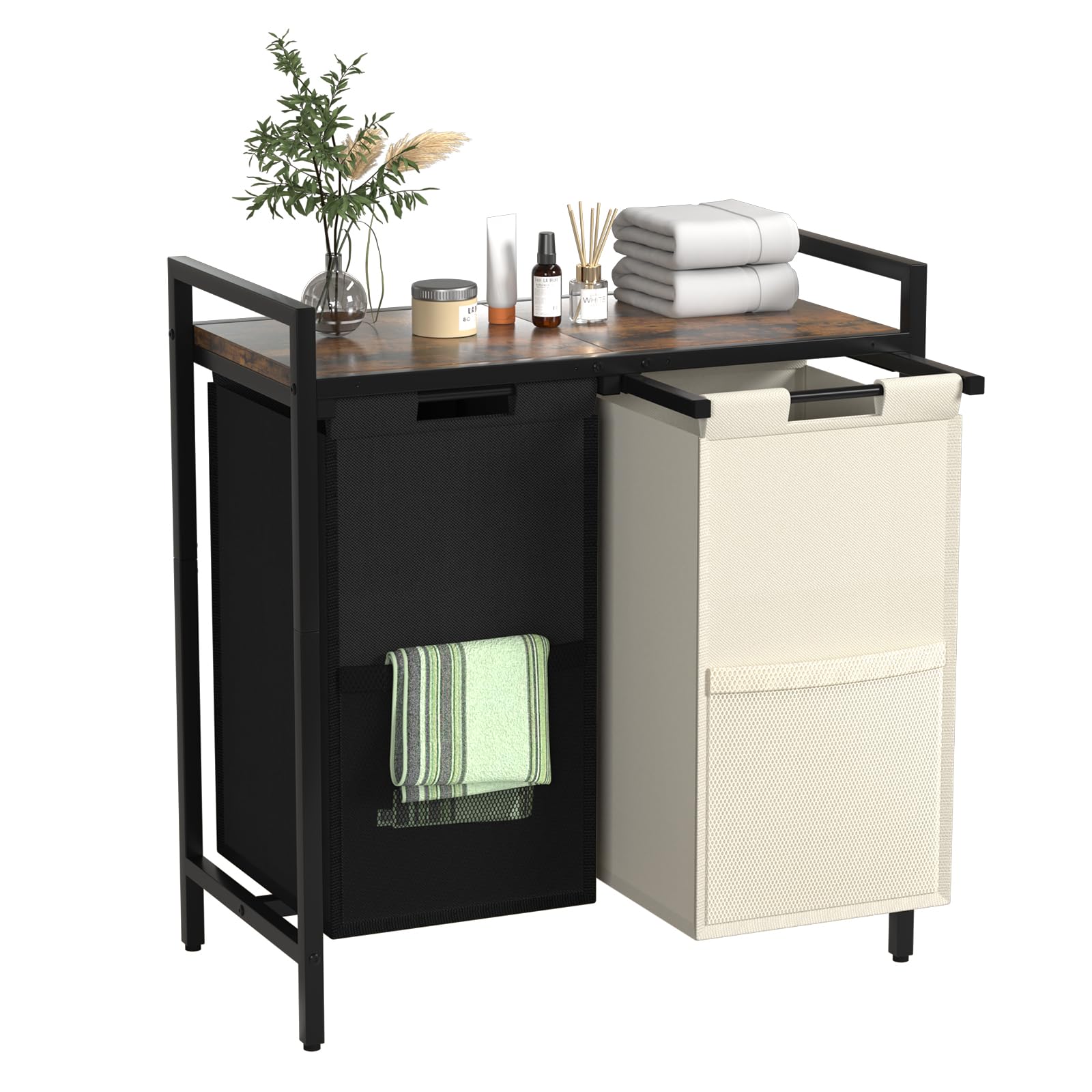 Dirty Laundry Basket, Laundry Bin 2 Compartments Laundry Hamper