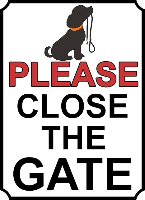 SHAWPRINT 36H1 Please Close The GATE Metal Sign, 200MM X 150MM