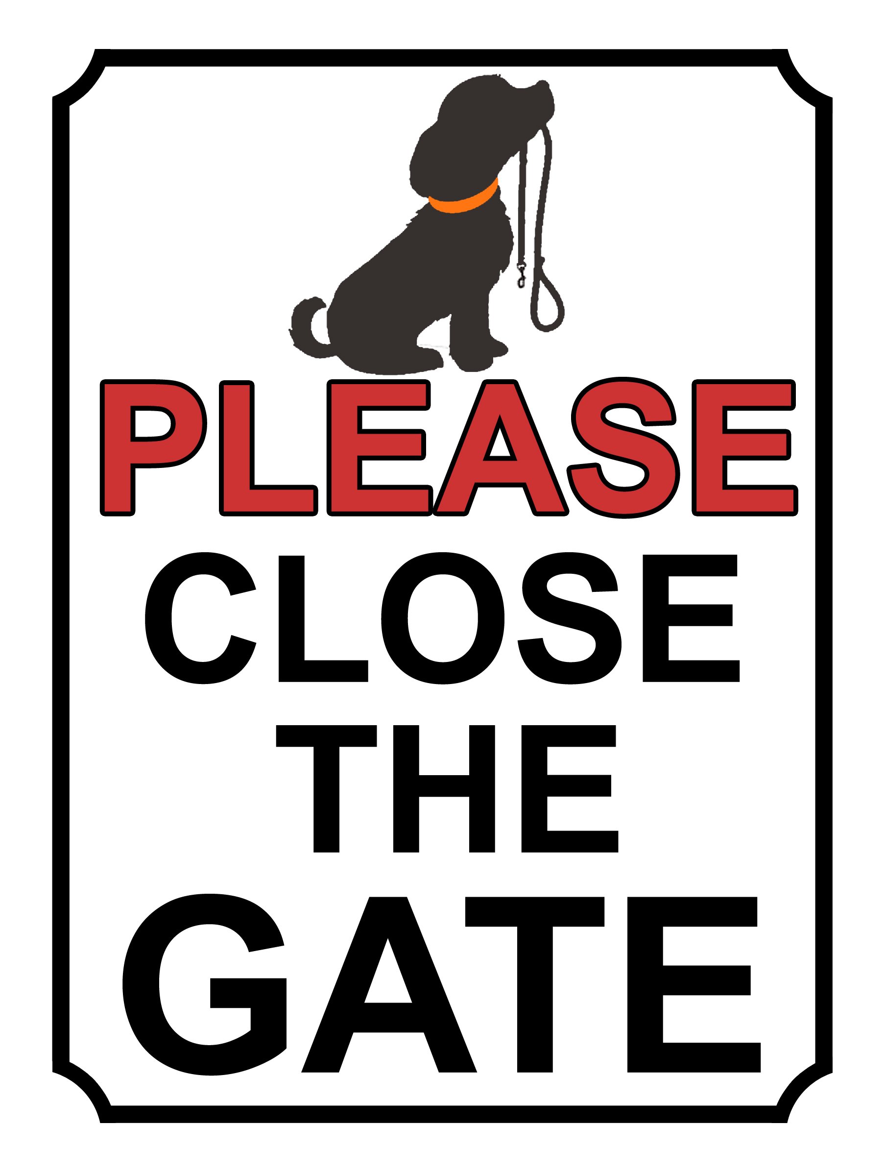 SHAWPRINT PLEASE CLOSE THE GATE METAL SIGN DOG THEME 200MM X 150MM (36H1) (8" x 6" (200mm x 150mm))