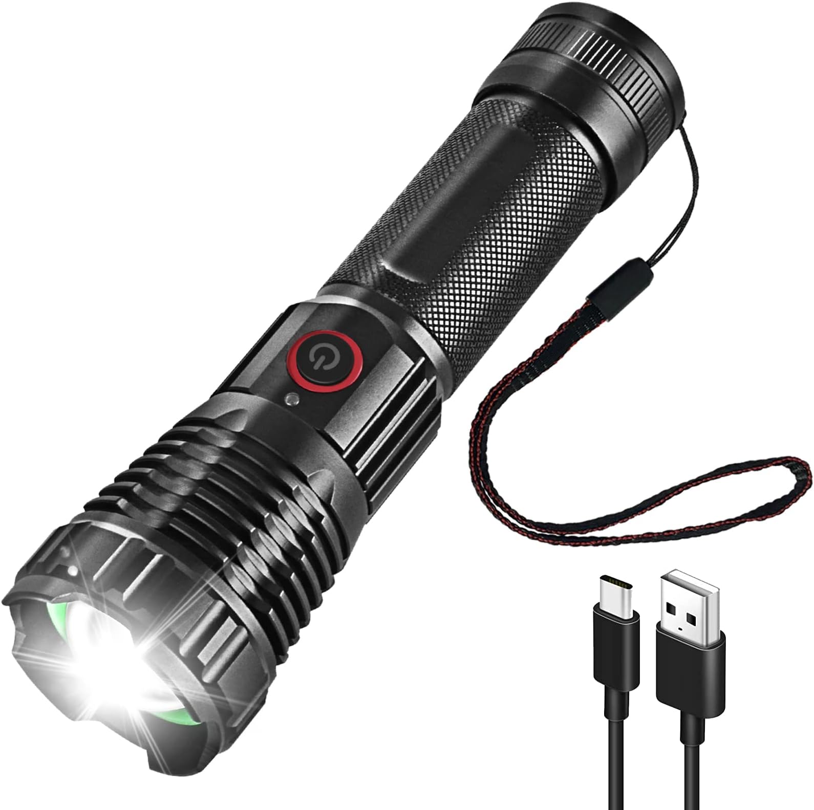 Lampe Torche LED Ultra Puissante, 900000 Lumens, Zoomable, 11