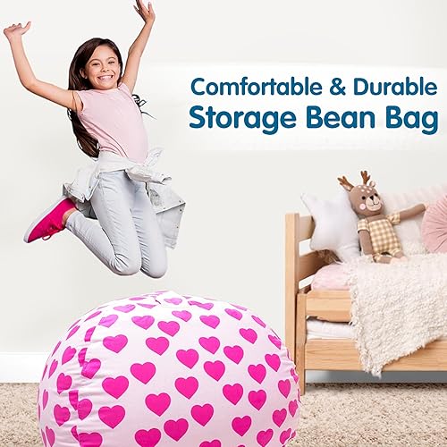 Miniatura 3 de Lukeight Funda para silla puf de almacenamiento de animales de peluche para niños, funda para silla puf con cremallera para organizar habitaciones