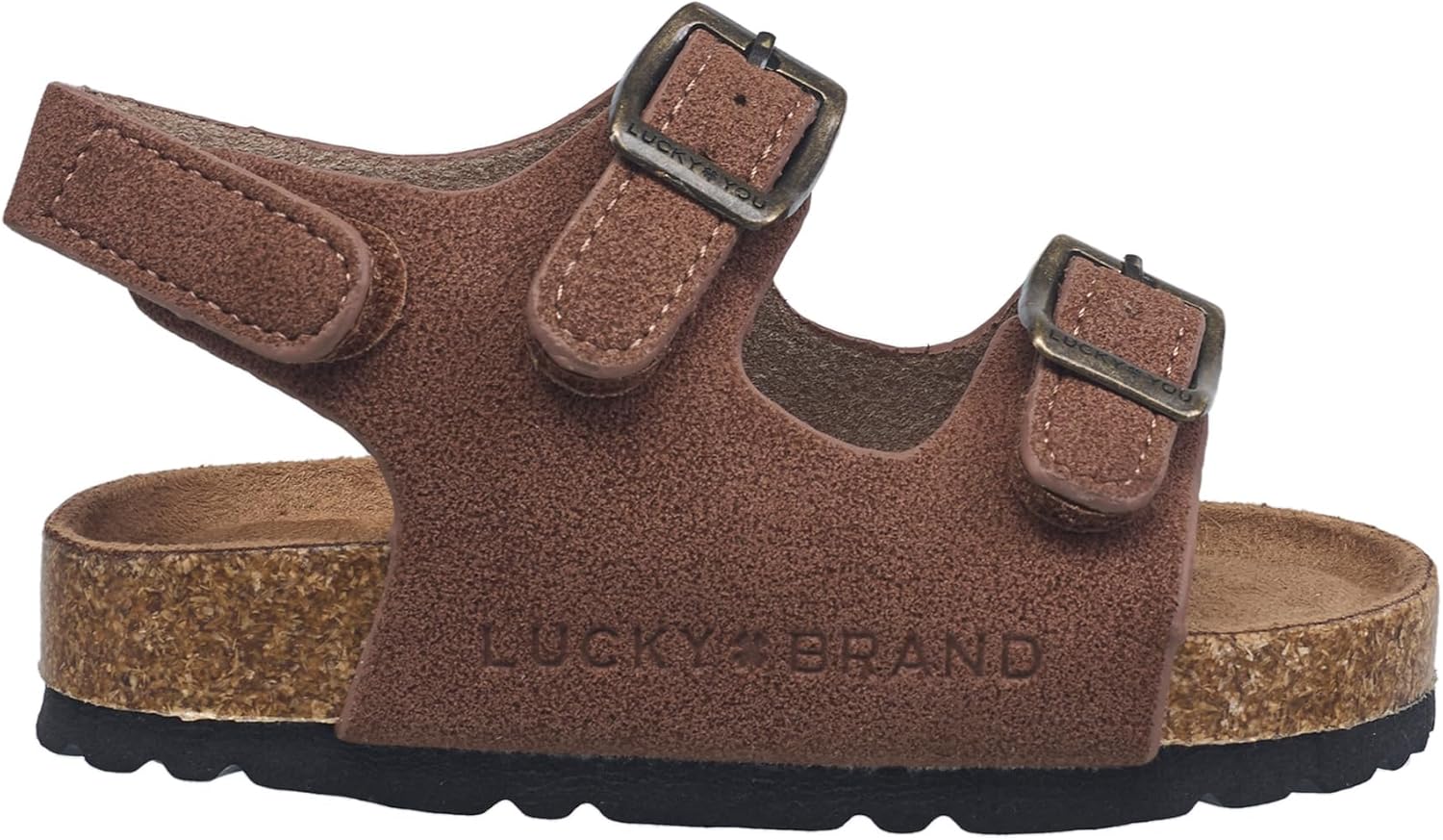 Lucky Brand Toddler Unisex Baby Boy Blanc Double Strap Casual Toddlers Sandals with Hook and Loop Closure (Toddlers)