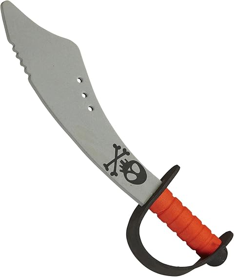 W WIDMANN MILANO Party Fashion - Espada de pirata de 42 cm | Con estampado de calavera, complementos, accesorios para disfraces de piratas, carnaval y fiestas temáticas