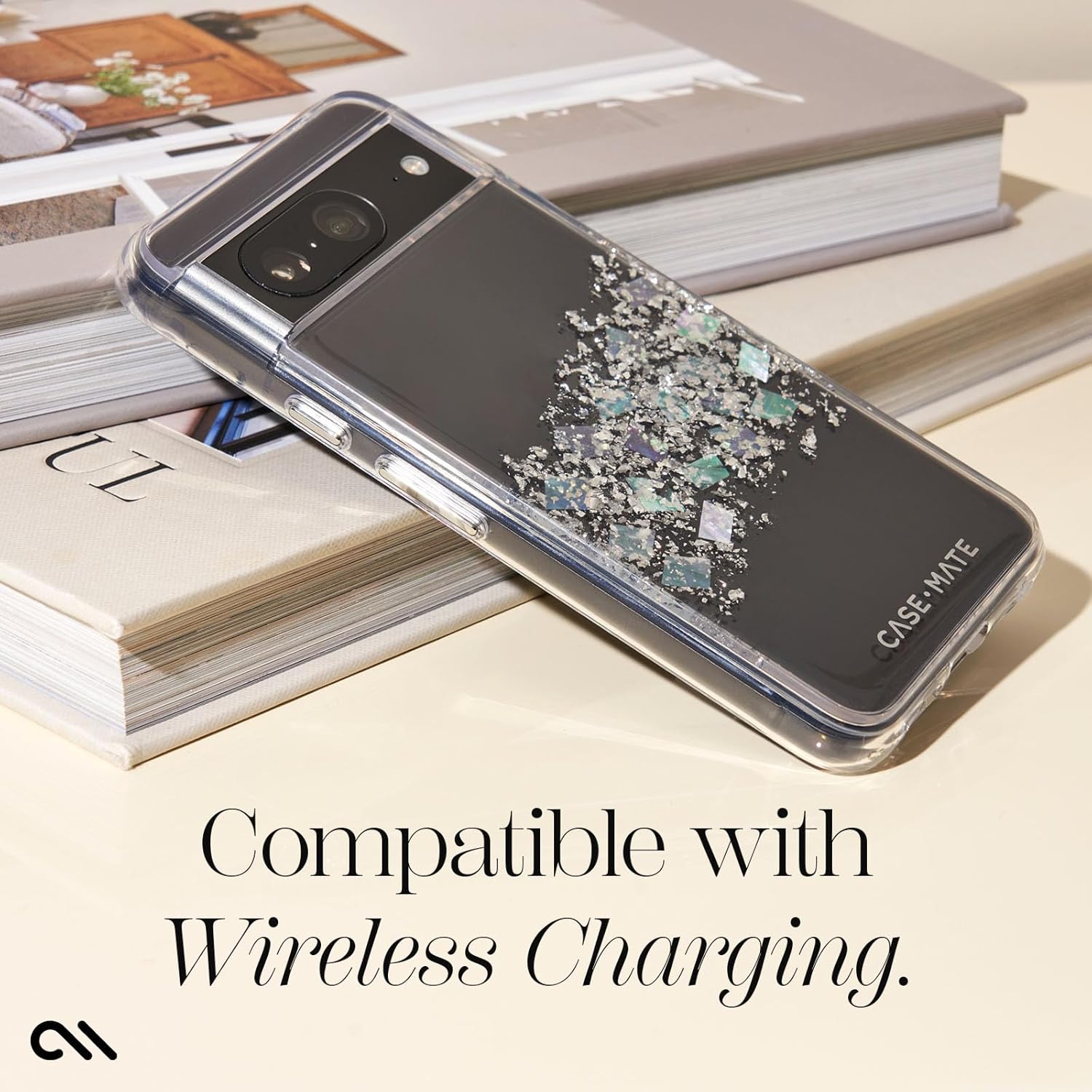 Case-Mate Google Pixel 8 Case - Touch of Pearl [12ft Drop Protection] [Wireless Charging Compatible] Luxury Cover with Cute Bling Sparkle for Google Pixel 8 6.2", Anti-Scratch, Shockproof, Slim