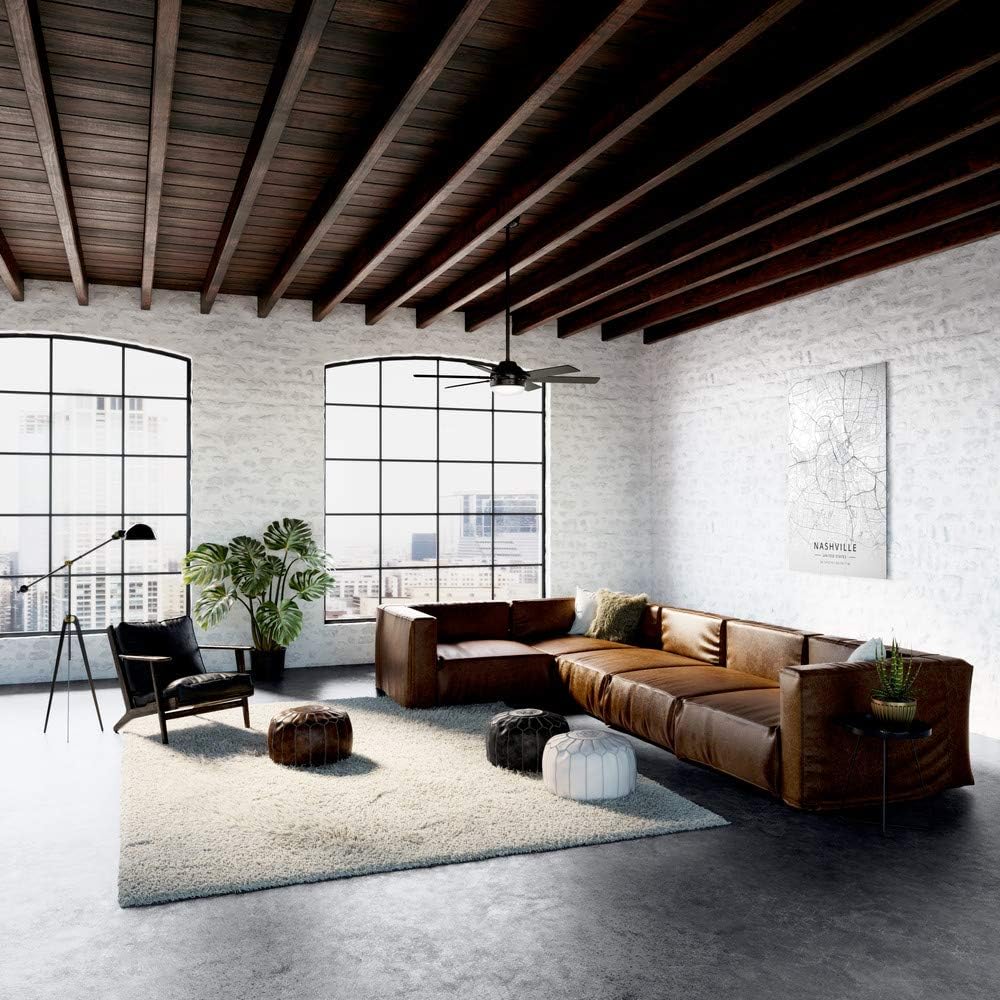 Best Hunter Hardaway Indoor Ceiling Fan with LED Light and Remote Control