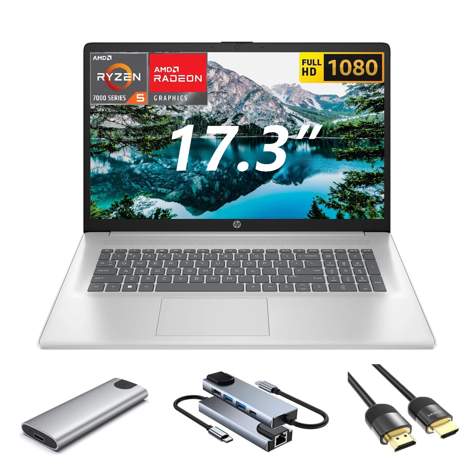 Amazon.co.jp: HP 17.3インチノートパソコン、FHDディスプレイ、6コア