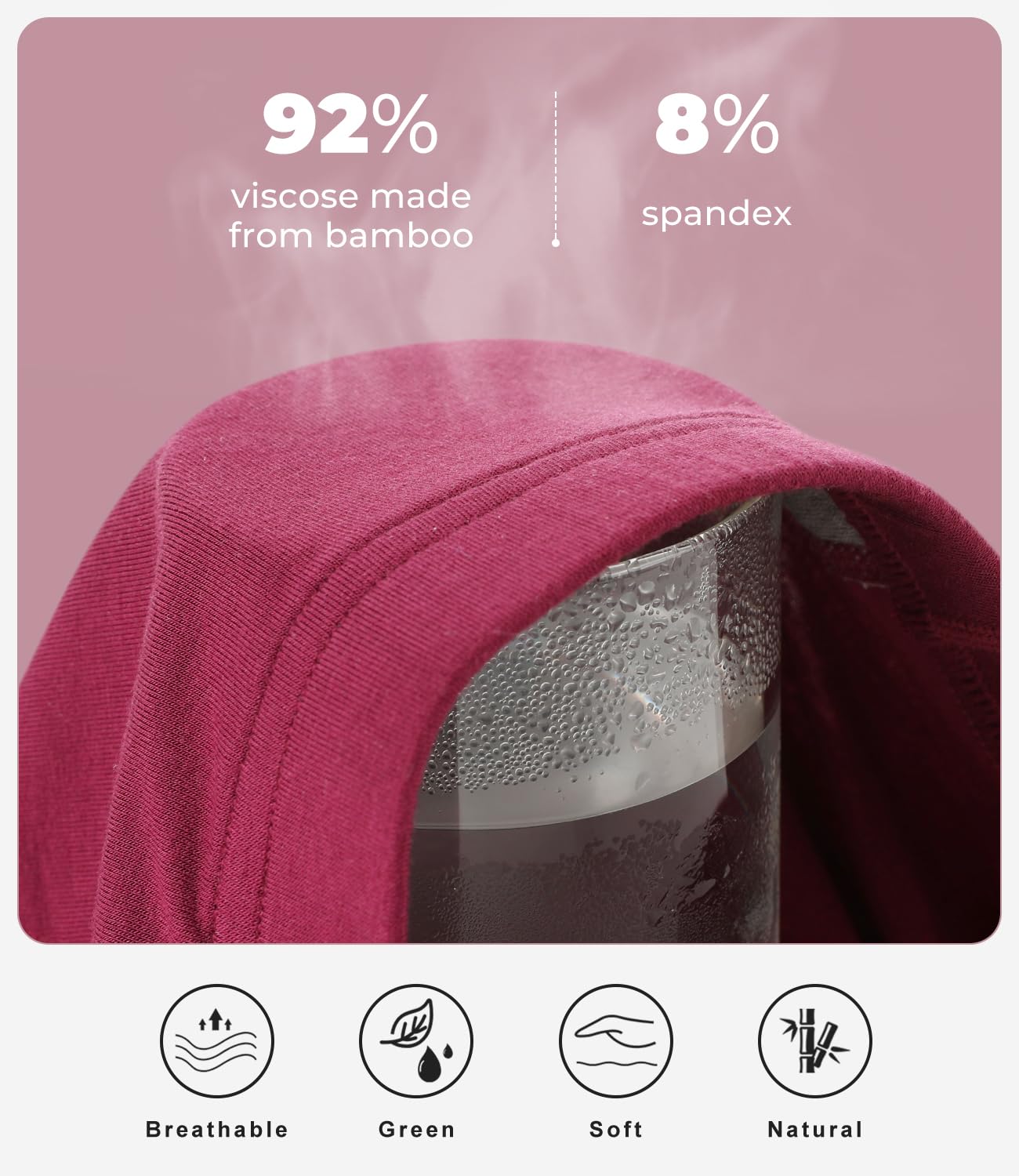 BAMBOO COOL Womens Boxer Briefs Underwear Boy Shorts Soft Stretch Panties for Women, 4 Packs