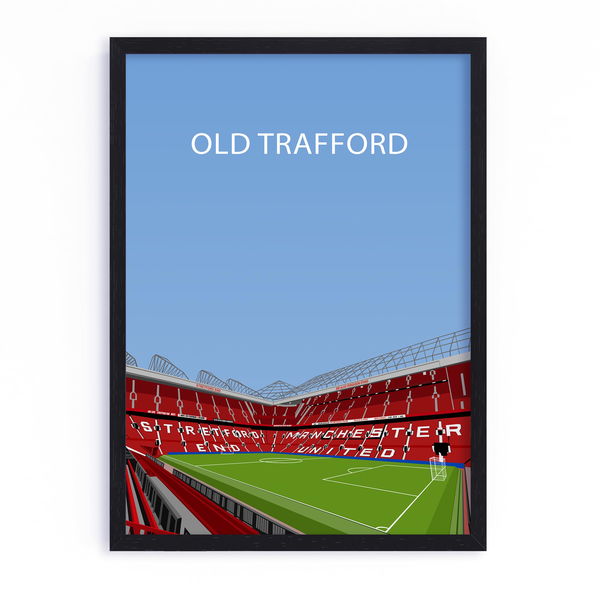 QUOTE - UNQUOTE ART, Manchester United Merchandise, Old Trafford, Manchester United Frame, 13x17 inches, Black Frame