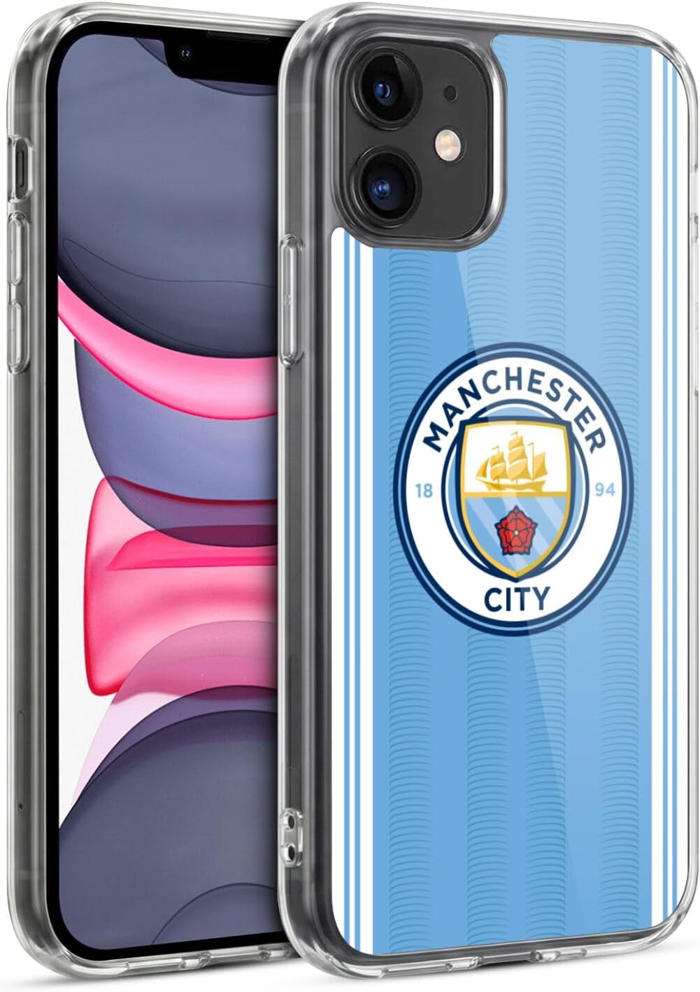 Head Case Designs Officially Licensed Manchester City Man City FC Home 2023/24 Badge Kit Soft Gel Case Compatible With Apple iPhone 11