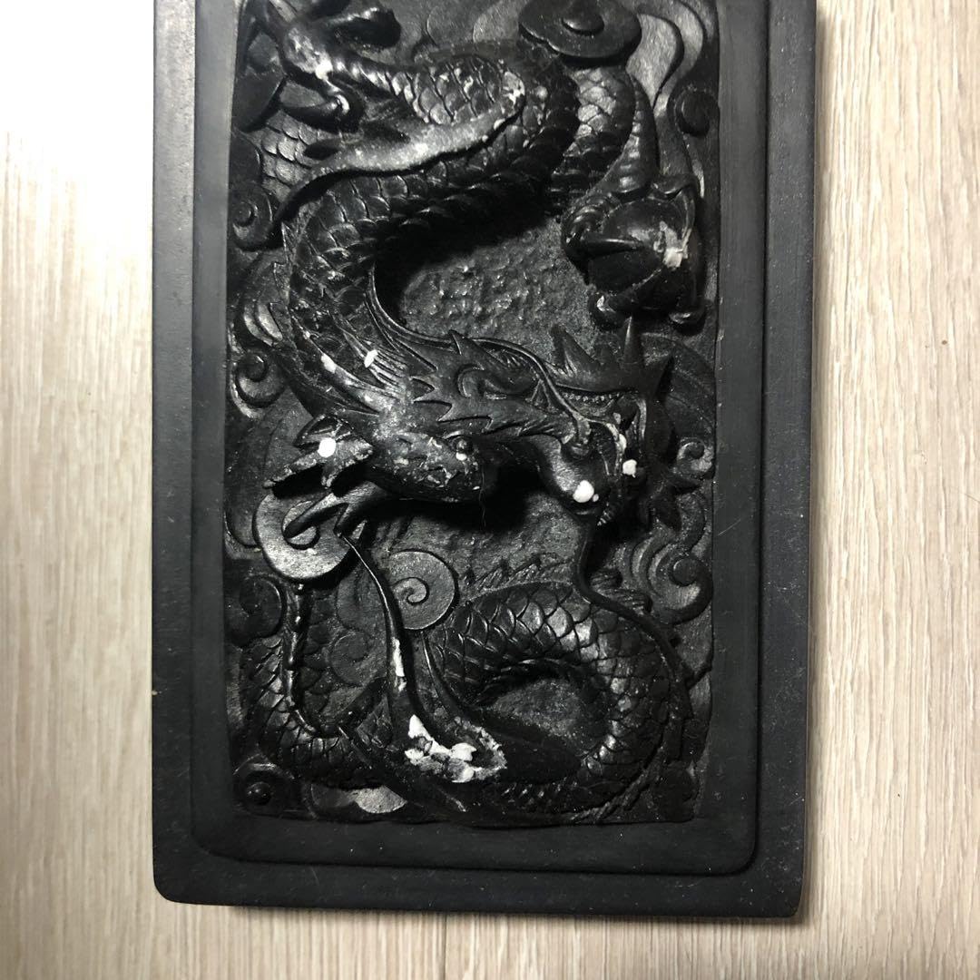 お値下げしました^o^ 手彫りの硯　龍 Amazon.co.jp: 龍の彫物が蓋になっている硯 : 文房具・オフィス用品