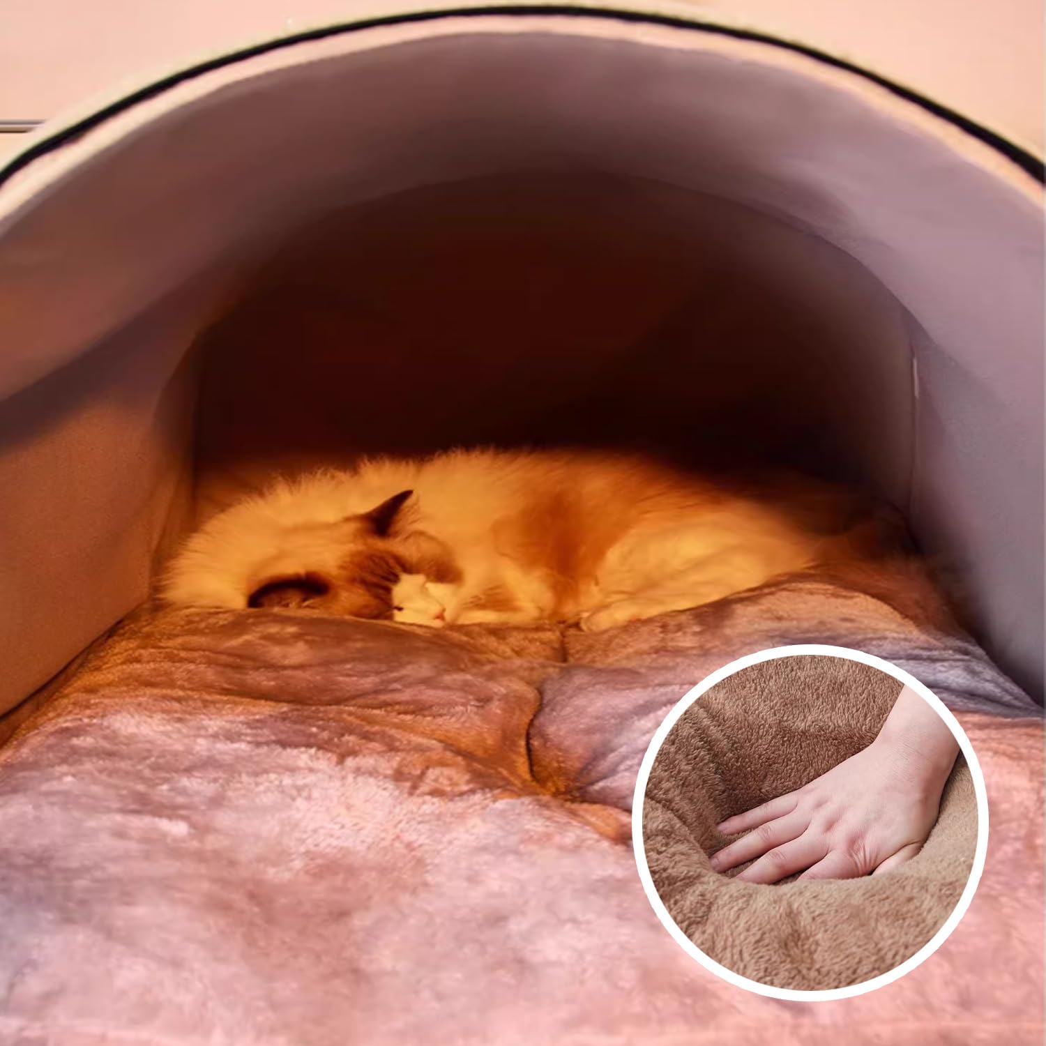 Grand lit pour chien 2 en 1 Lit de maison pour chien pour chat d'intérieur, grotte pour animaux de compagnie apaisante et chaude Lavable Lit de luxe pour chiens Déhoussable Lit anti-anxiété pour