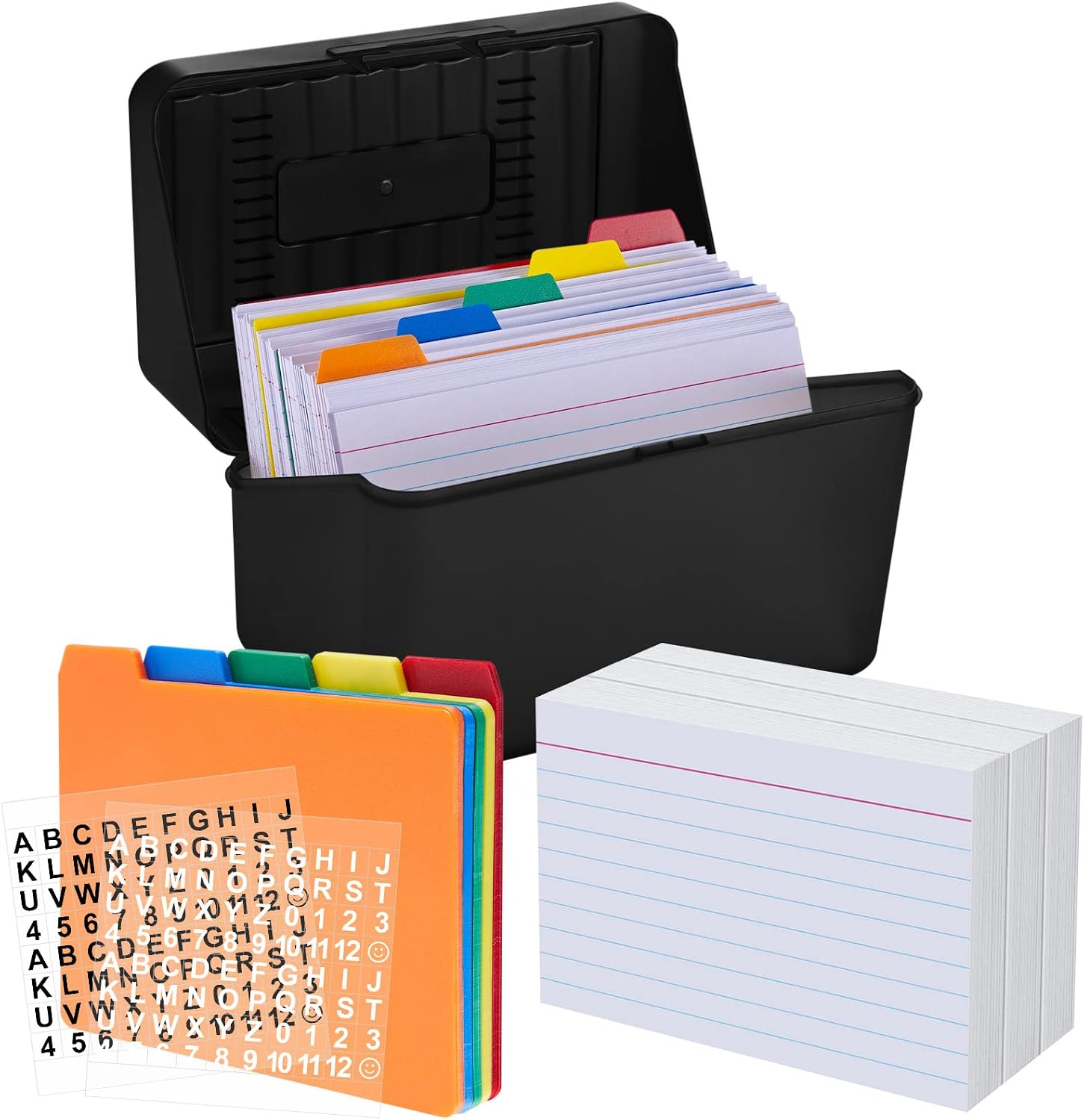 Note Card Case Amazon.com : Index Card Holder with 30 Sheet Dividers 300 Ruled Cards 2 ...