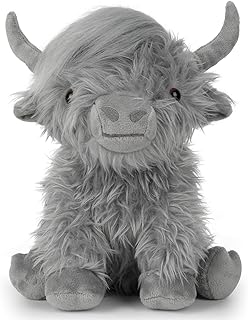 Microwavable Highland Cow Stuffed Animal Weighted Highland Cow Plush 10"