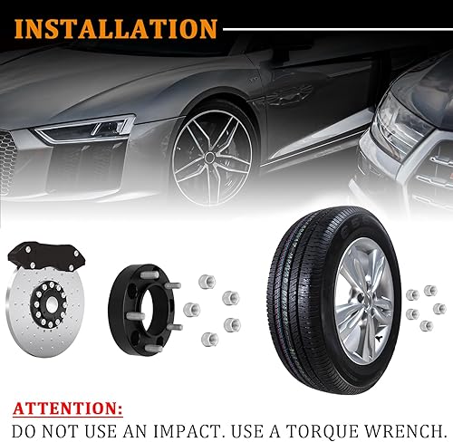 Miniatura 5 de BRTEC Espaciadores de rueda centrados de 1.5 pulgadas para Toyota 1998-21 Land Cruiser 08-21 Sequoia 07-21 Tundra 98-07 LX 470, 08-21 LX 570