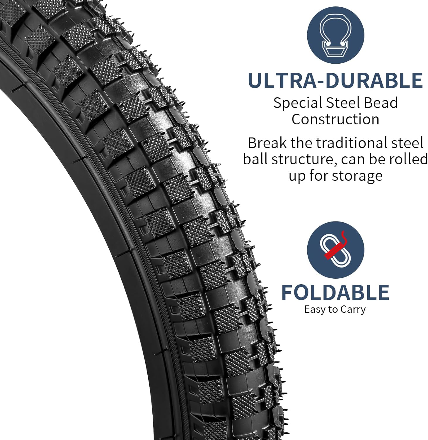 YunSCM 2-PCS 18" Mountain Bike Tires 18x2.40/64-355 Compatible with 18x2.35 18 x 2.40 Bike Tires (Y-1093)