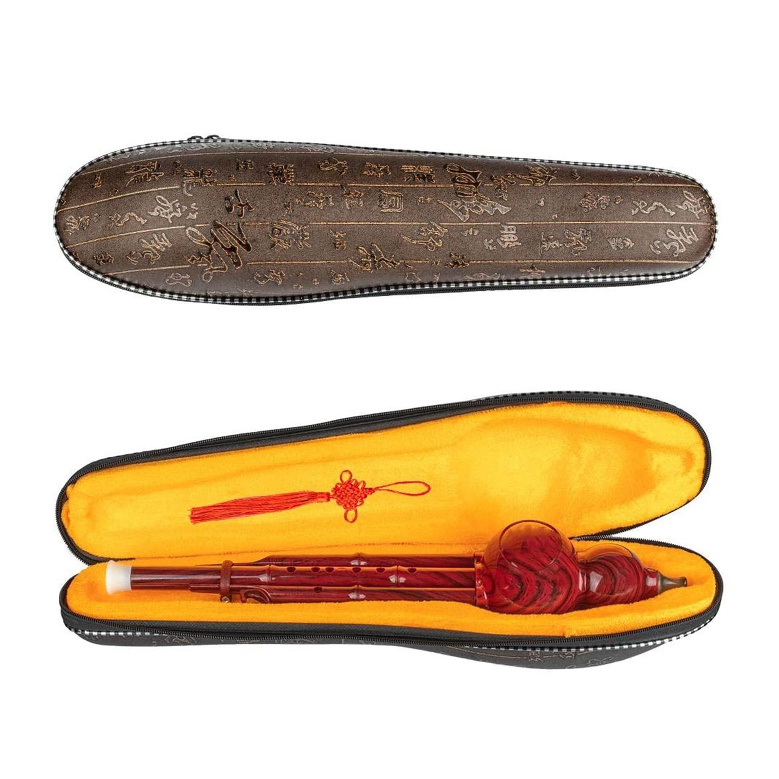 Hulusi Instrumento Instrumento Étnico Chino De 2 Tonos Con Llave C, Calabaza Hulusi, Flauta De Cucurbitáceas, Tubos De Resina, Instrumento De Viento Con Estuche