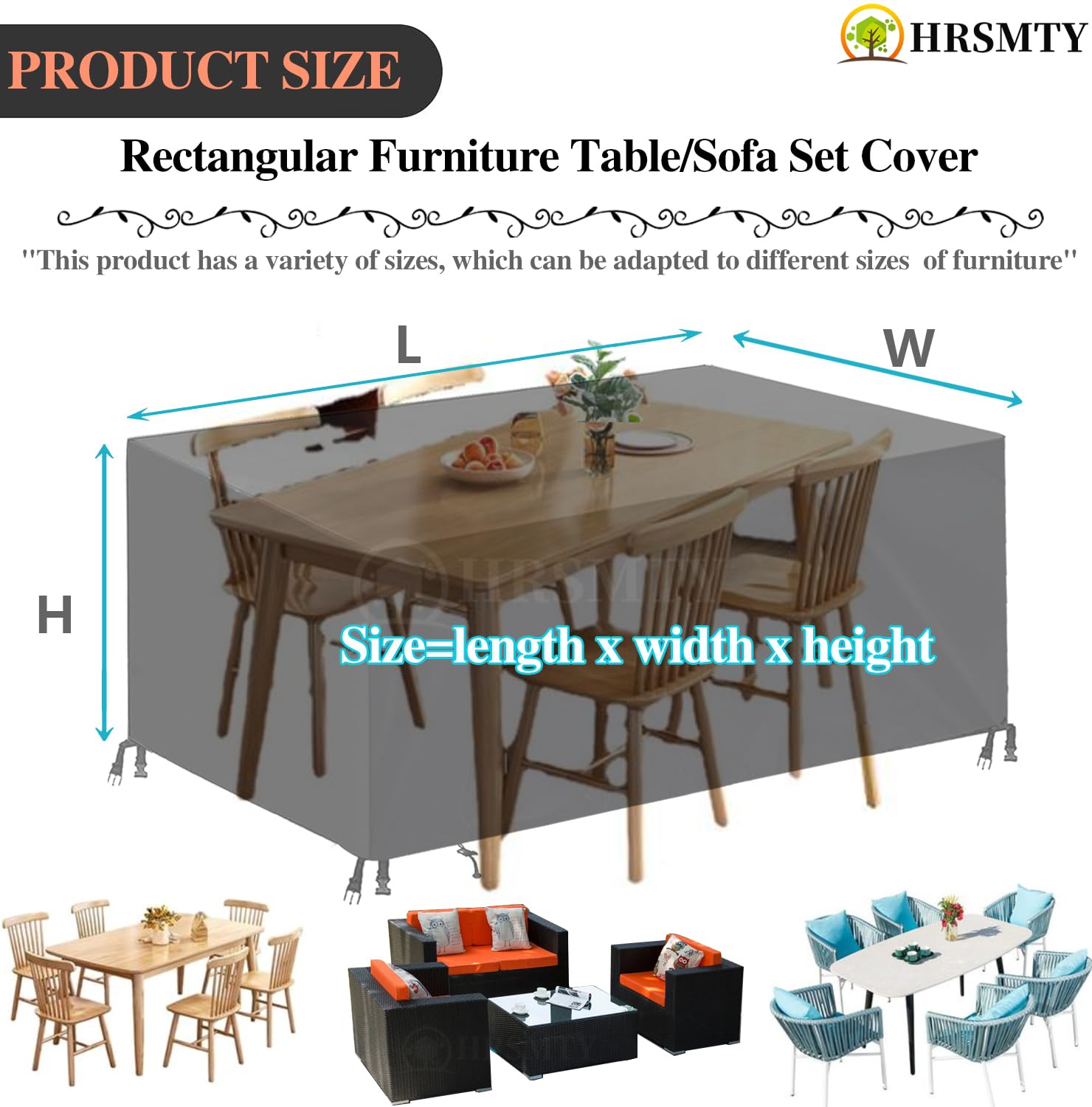 Housse Salon De Jardin 170x95x85cm (LxWxH) Table De Jardin
