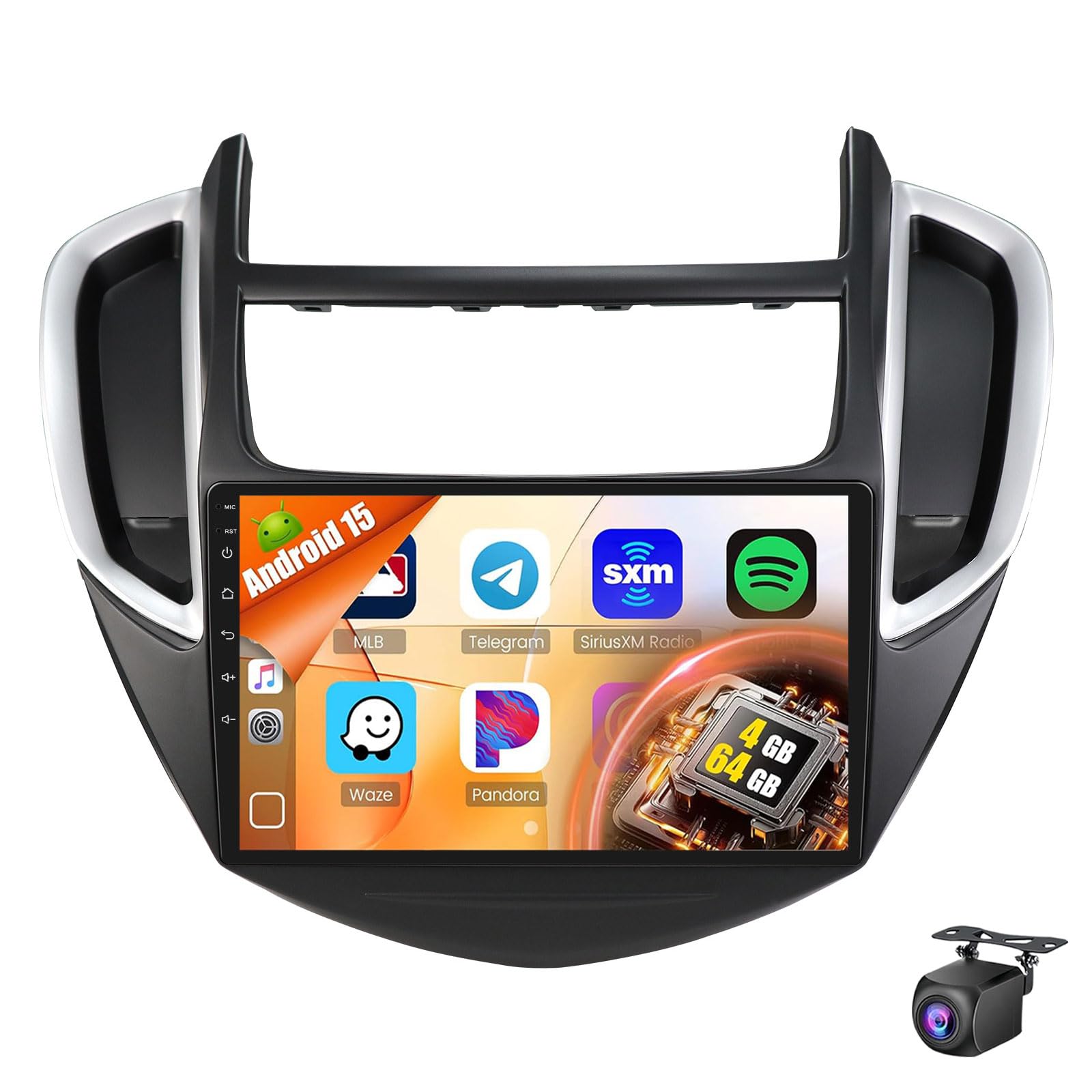 9 Inch TouchScreen Android 15 Car Radio Stereo For Che-vrolet TRAX 2014-2016 Upgrade 5G WiFi Wireless Carplay/Android Auto/GPS Navigation/Bluetooth/FM Radio/1080P SWC Backup Camera(Size:8Core 4+64G)