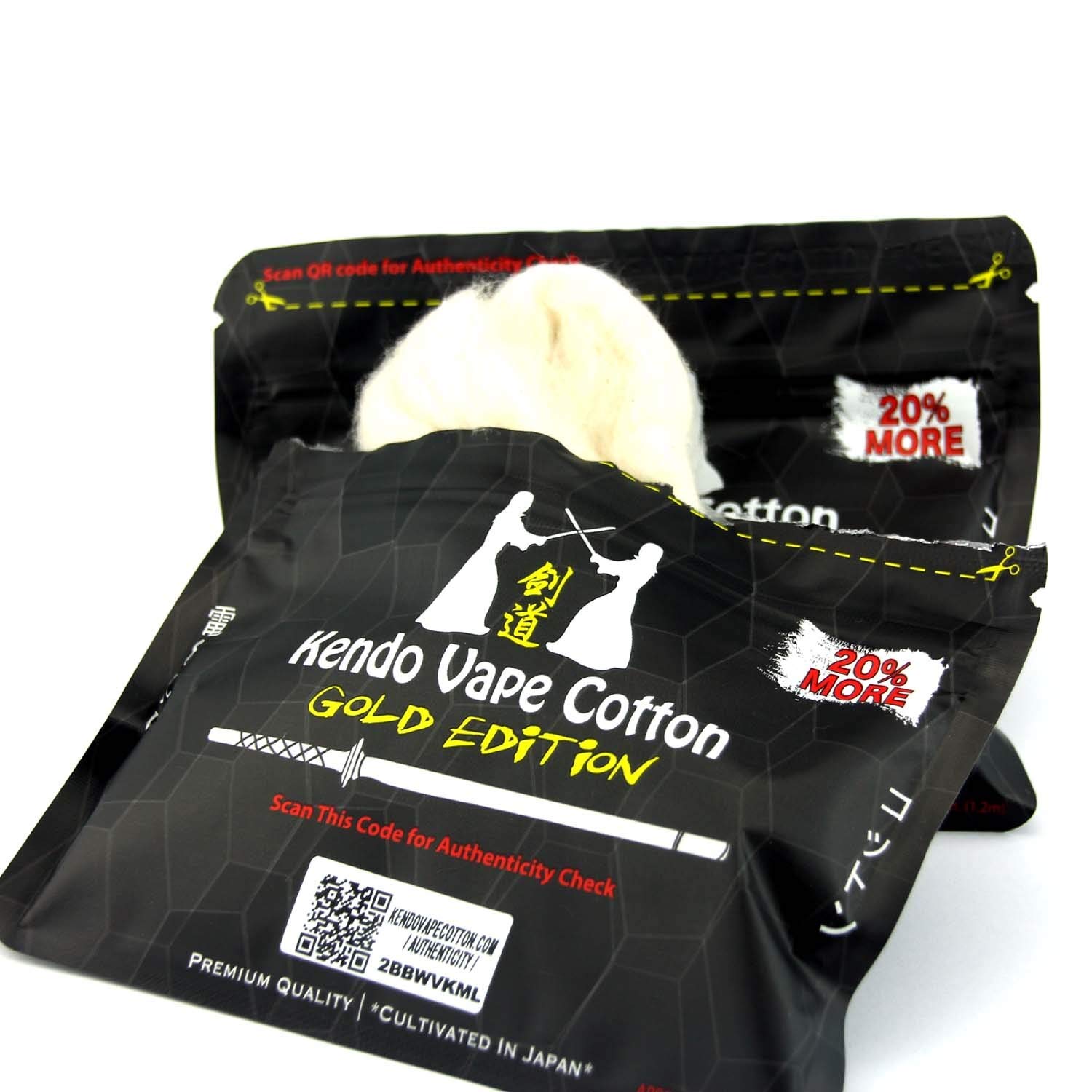 Kit 2 botes Vape Cotton Kendo Vape Cotton Gold Edition Coton Kendo :  Amazon.fr: High-Tech